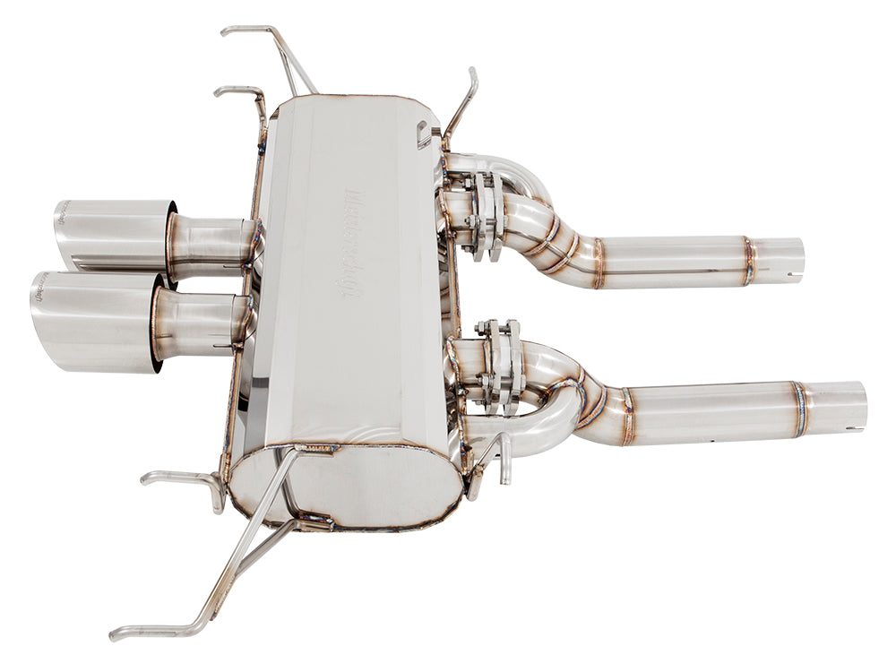 Premium performance exhaust system for Cadillac CTS-V Coupe 2011-2015, featuring stainless steel construction and dual tips.