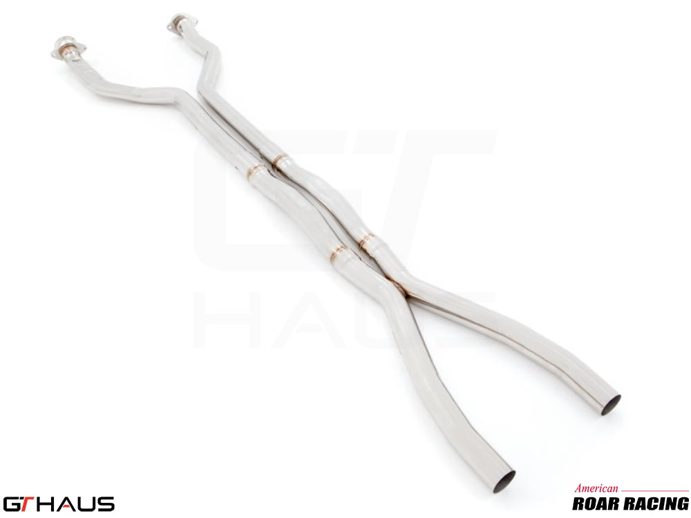 Stainless steel resonator bypass X pipe for Cadillac CTS and CTS-V Sedan/Wagon 2008-2015, enhancing exhaust flow.