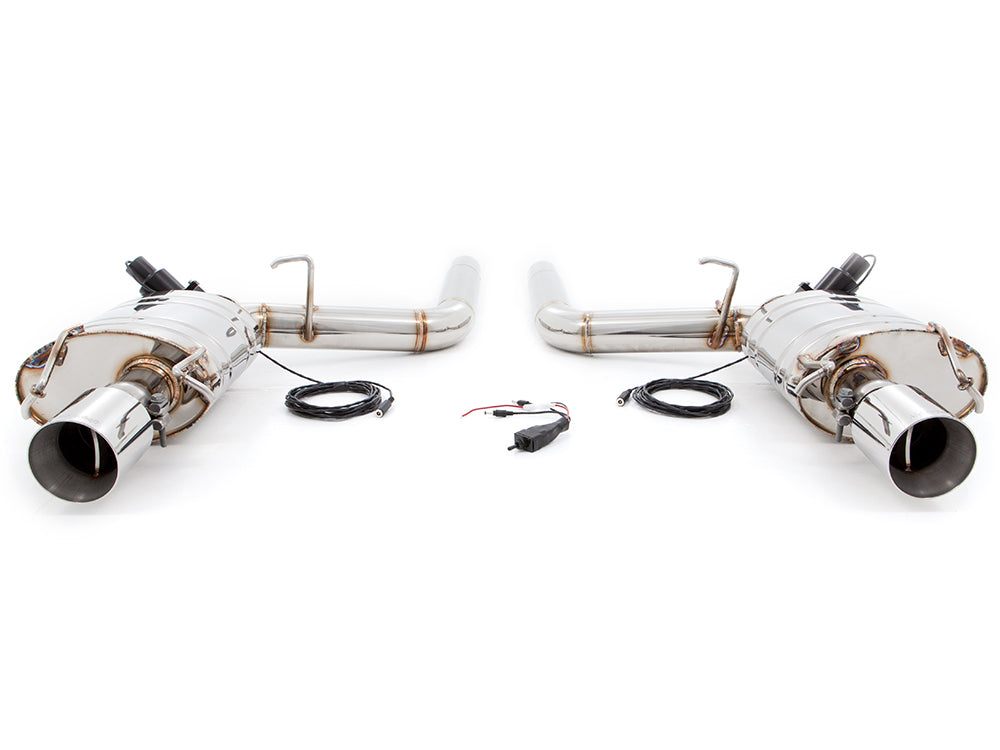 Premium performance exhaust system for Cadillac CTS-V Sedan and Wagon (2008-2015) with electronic valve control.