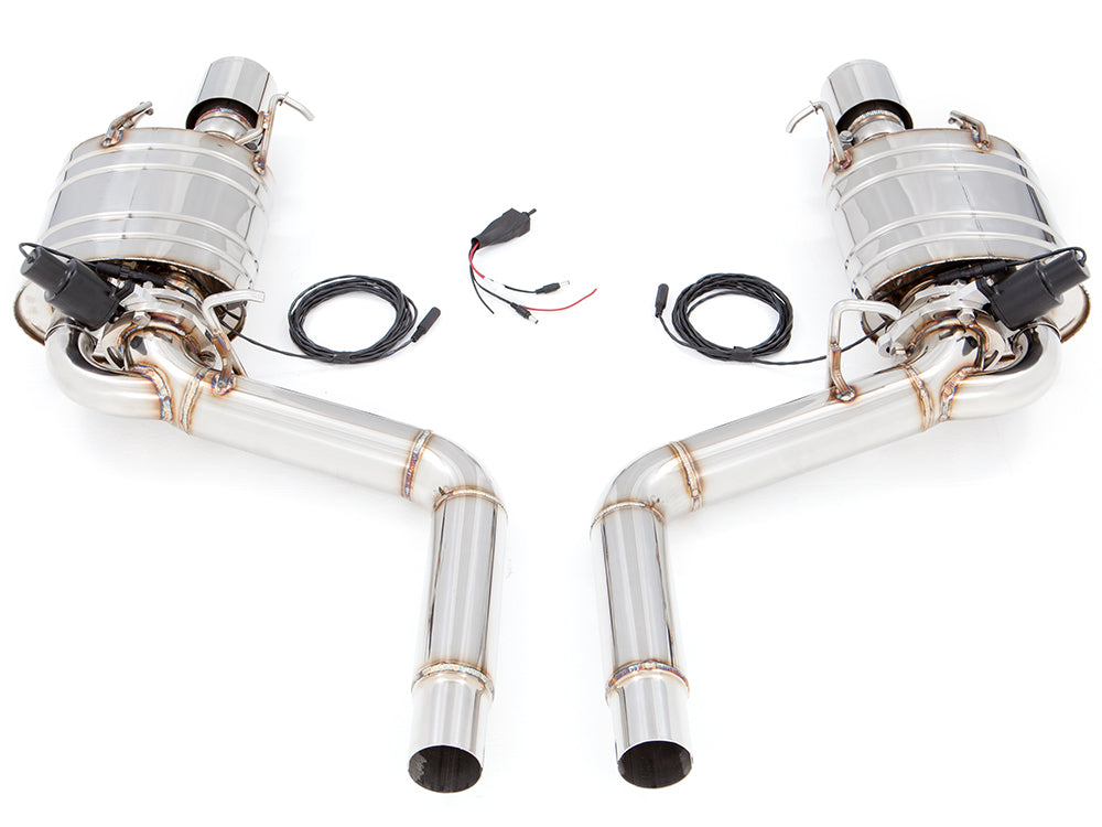 Premium performance exhaust system for Cadillac CTS-V Sedan and Wagon (2008-2015) with electronic valve control.