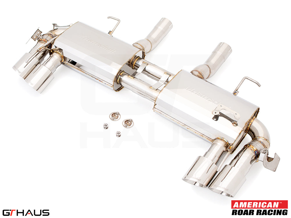 Premium exhaust system for 2016+ Chevrolet Camaro SS, featuring stainless steel construction and dual tips for enhanced performance.