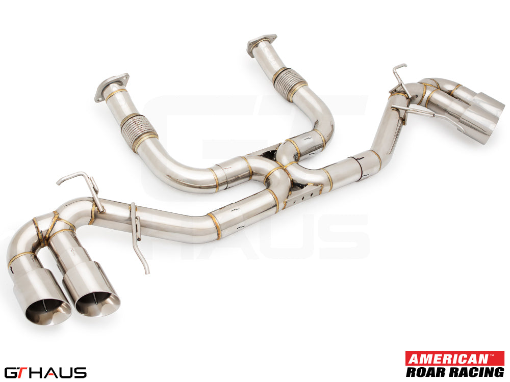 Premium stainless steel exhaust system for Chevrolet Corvette C8 Stingray/E-Ray V8, enhancing performance and sound.