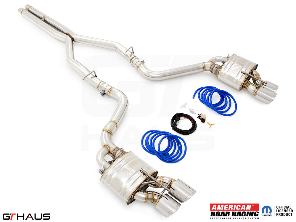 Premium performance exhaust system for 2017+ Dodge Challenger DEMON/Redeye/Jail Break, featuring stainless steel construction.