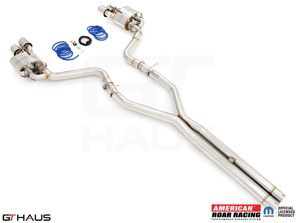 Premium performance exhaust system for Dodge Challenger DEMON/Redeye/Jail Break, featuring stainless steel construction and electronic valve control.