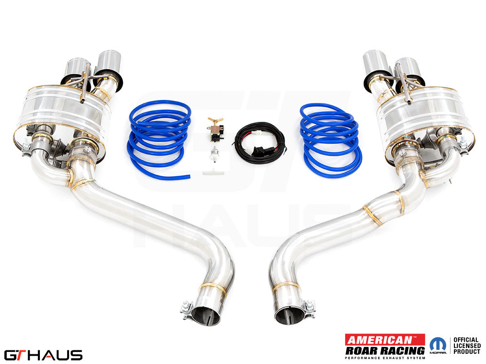 Premium performance exhaust system for Dodge Challenger DEMON/Redeye/Jail Break, featuring stainless steel construction and electronic valve control.