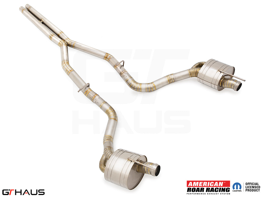 Premium performance exhaust system for Dodge Challenger DEMON/Redeye/Jail Break, featuring stainless steel construction and enhanced sound.