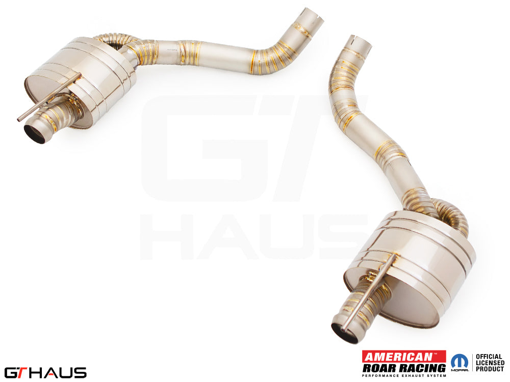 Premium performance exhaust system for Dodge Challenger DEMON, Redeye, and Jail Break models, enhancing sound and power.