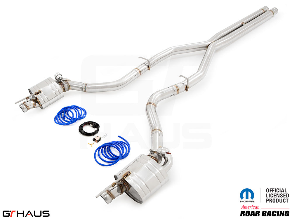 Premium performance exhaust system for 2015+ Dodge Challenger SRT8, Scat-pack, and Hellcat 707 with electronic valve control.