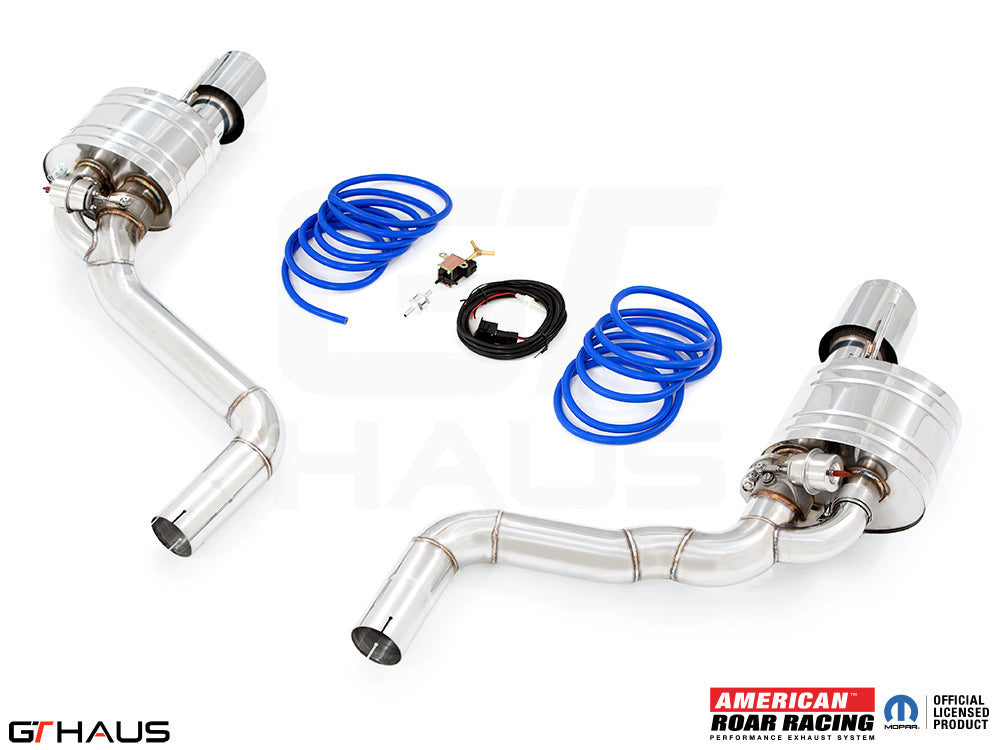Premium exhaust system for 2006-2010 Dodge Charger SRT8, featuring stainless steel construction and electronic valve control.