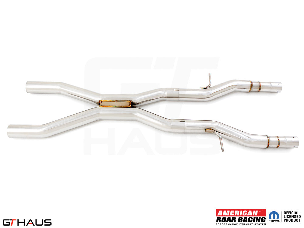 Stainless steel catback X-pipe resonator delete for 2021+ Dodge Durango Hellcat with 6.2L SC HEMI V8 engine.