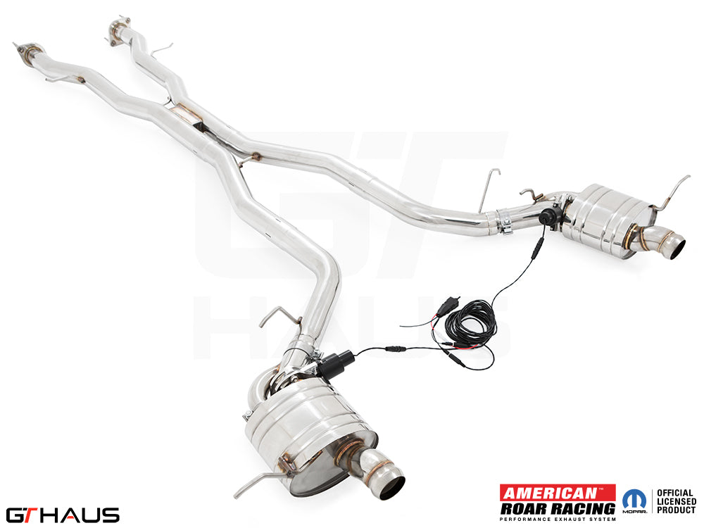 Premium performance exhaust system for 2021+ Dodge Durango Hellcat with 6.2L SC HEMI V8, featuring stainless steel construction.