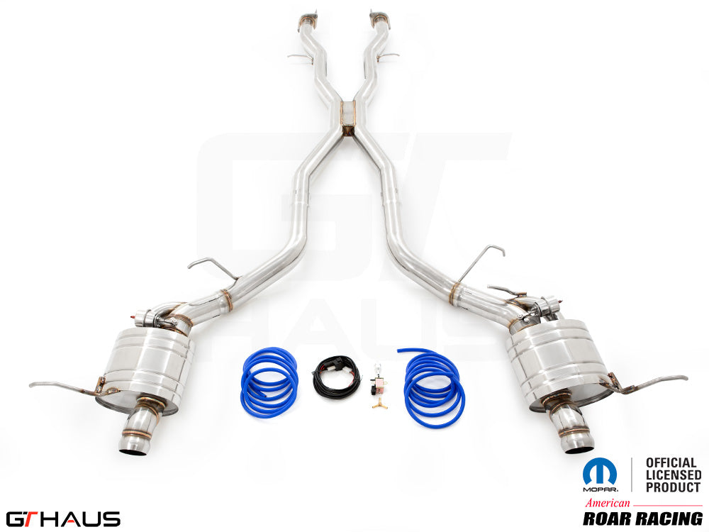 Premium performance exhaust system for 2021+ Dodge Durango Hellcat featuring stainless steel construction and electronic valve control.