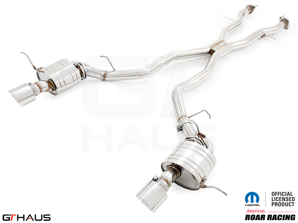 Premium performance exhaust system for 2021+ Dodge Durango Hellcat with 6.2L SC HEMI V8, featuring stainless steel construction.