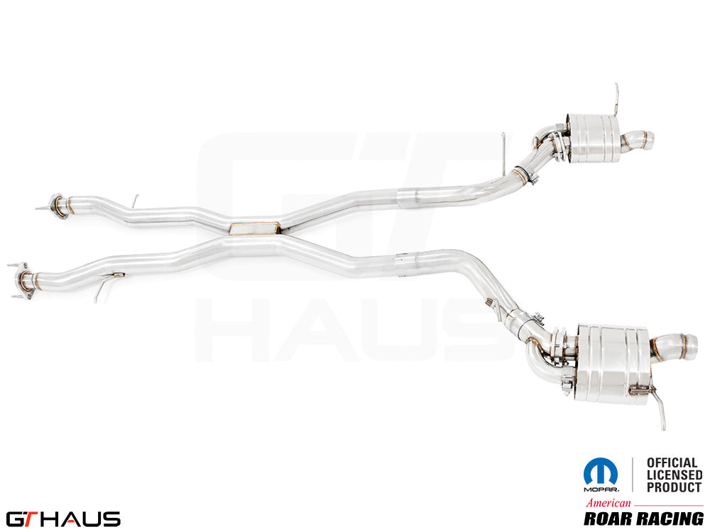 Premium performance exhaust system for 2021+ Dodge Durango Hellcat with 6.2L SC HEMI V8, featuring stainless steel construction.