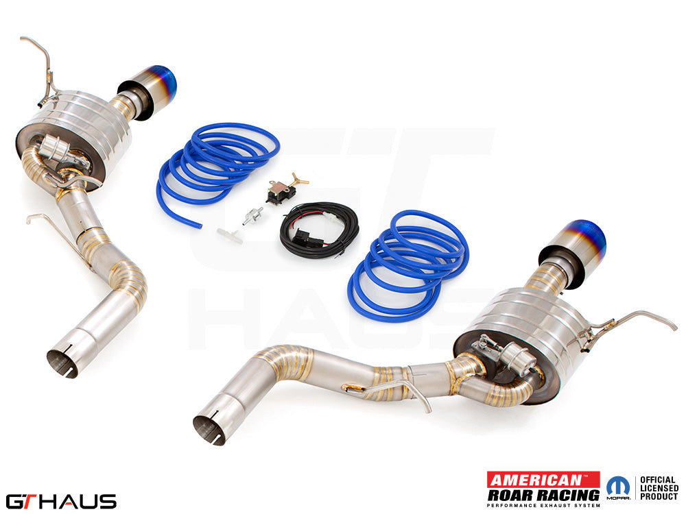 Premium performance exhaust system for 2021+ Dodge Durango Hellcat with 6.2L SC HEMI V8, featuring stainless steel construction.