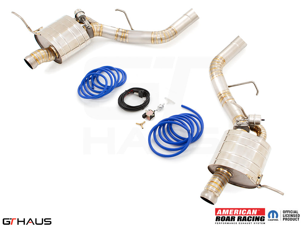 Premium exhaust system for 2021+ Dodge Durango Hellcat featuring stainless steel construction and electronic valve control.