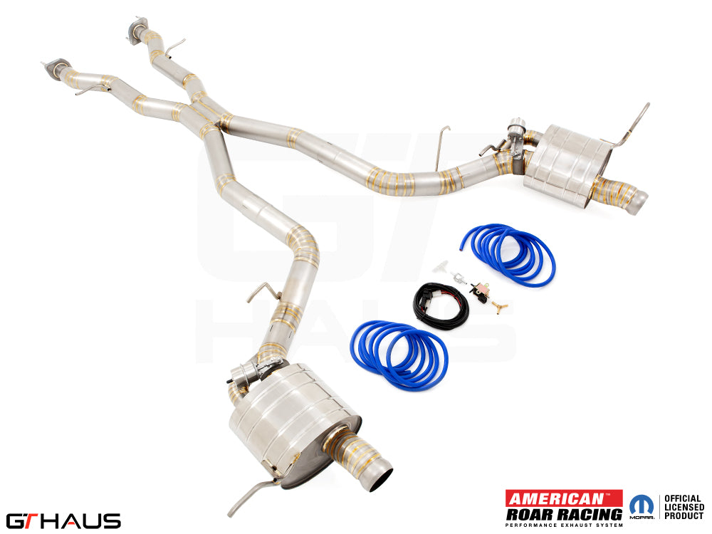 Premium performance exhaust system for 2021+ Dodge Durango Hellcat featuring stainless steel construction and electronic valve control.