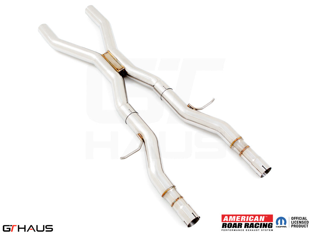 Stainless steel X-pipe resonator delete for 2012+ Dodge Durango R/T with 5.7 HEMI V8, enhancing exhaust performance.