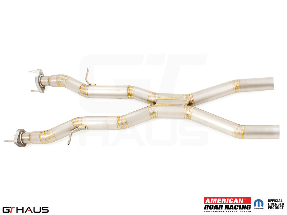 Catback X-Pipe resonator delete section for 2012+ Dodge Durango R/T with 5.7 HEMI V8, featuring stainless steel construction.