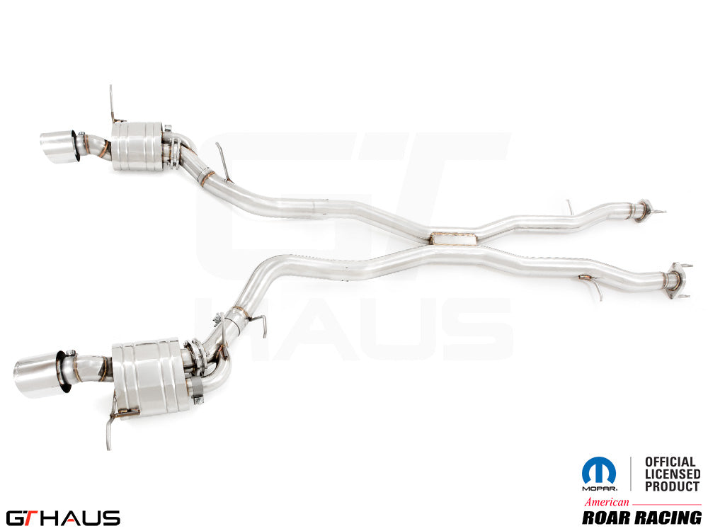 Premium performance exhaust system for Dodge Durango R/T with 5.7 HEMI V8, featuring stainless steel construction.