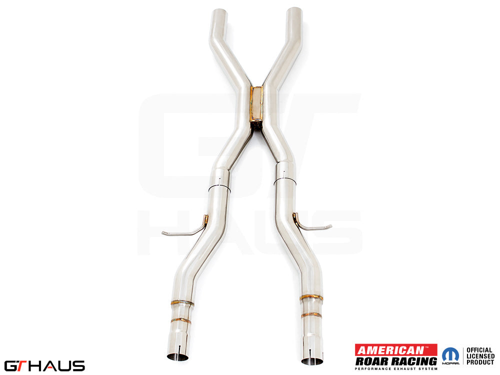 Stainless steel catback X-pipe resonator delete section for 2017+ Dodge Durango SRT8 with 6.4 HEMI V8 engine.