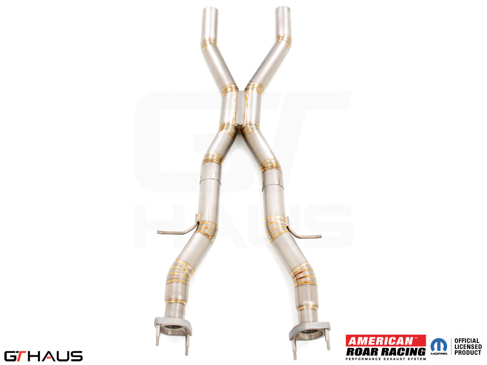 Premium stainless steel X-pipe resonator delete for 2017+ Dodge Durango SRT8, enhancing exhaust flow and sound.