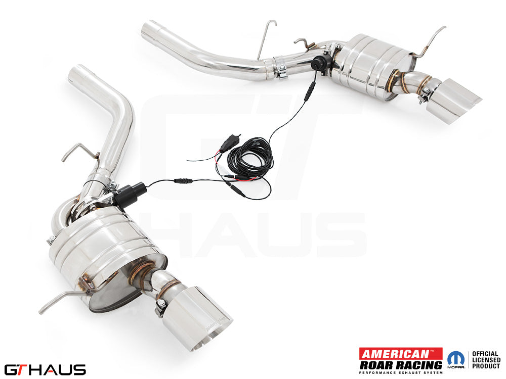 Premium performance exhaust system for 2017+ Dodge Durango SRT8 featuring T304 stainless steel and electronic valve control.