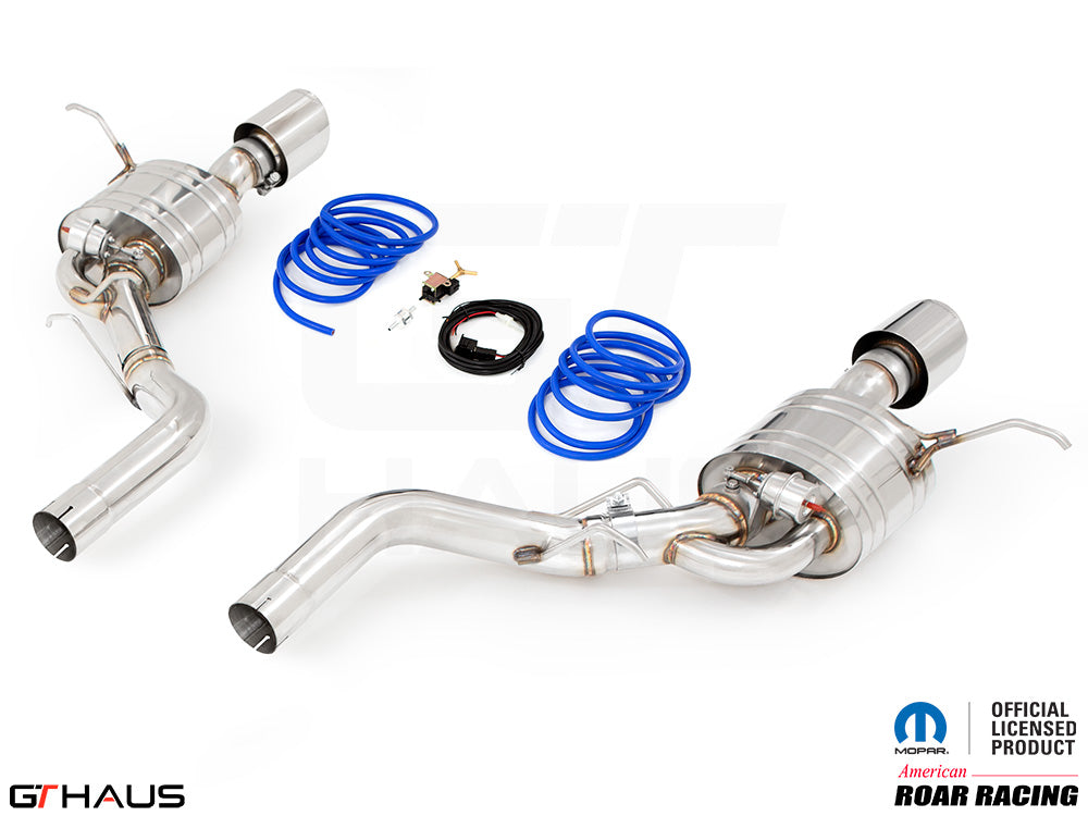 Premium performance exhaust system for 2017+ Dodge Durango SRT8 with 6.4 HEMI V8, featuring stainless steel construction.