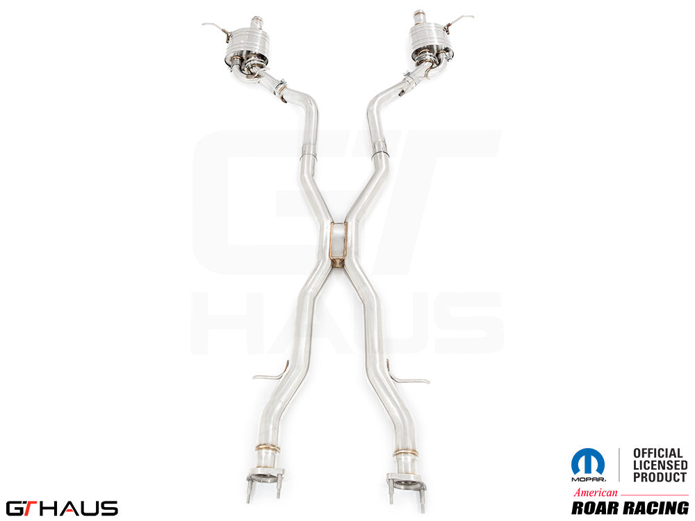 Premium performance exhaust system for 2017+ Dodge Durango SRT8 featuring T304 stainless steel construction.