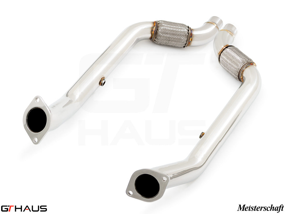 Premium stainless steel front pipe for Ford Mustang GT350/GT350R 2015+, designed for secondary cat delete.