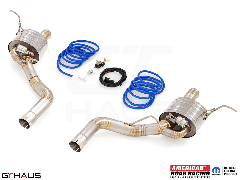 Premium exhaust system for Jeep Grand Cherokee SRT8 featuring stainless steel construction and electronic valve control.