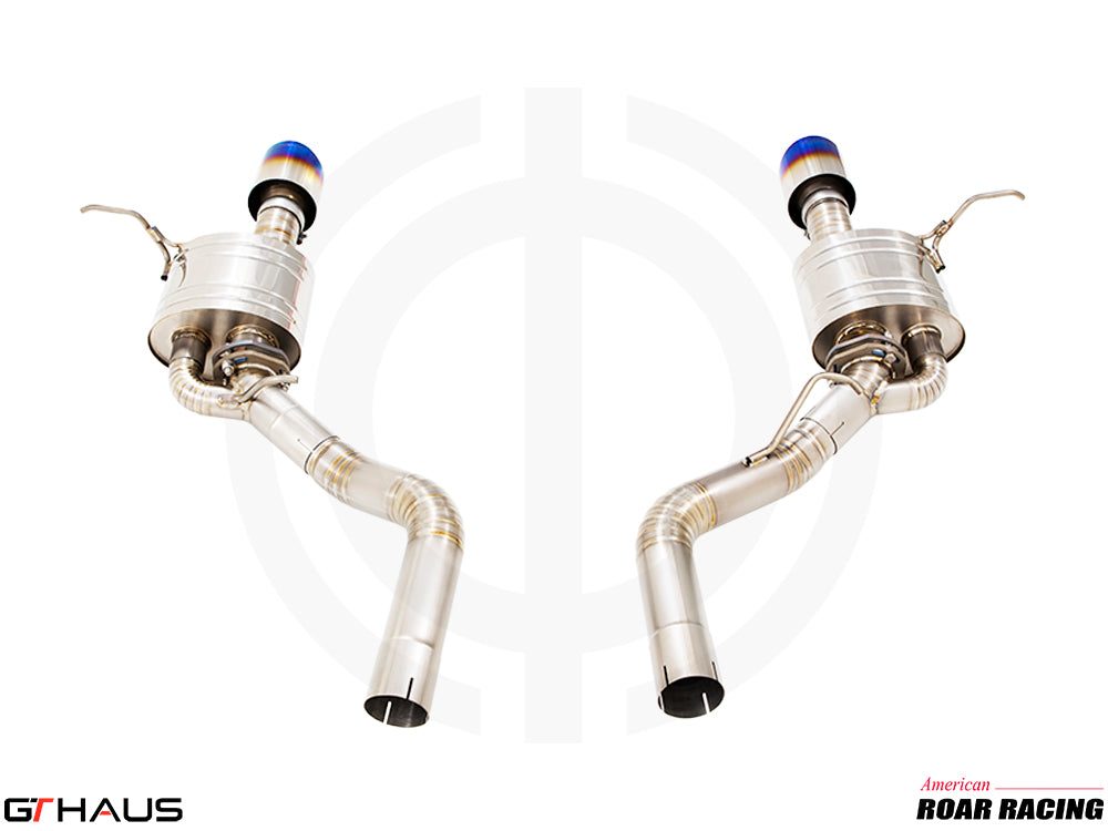 Premium exhaust system for 2012+ Jeep Grand Cherokee SRT8, featuring dual tips and high-performance design.