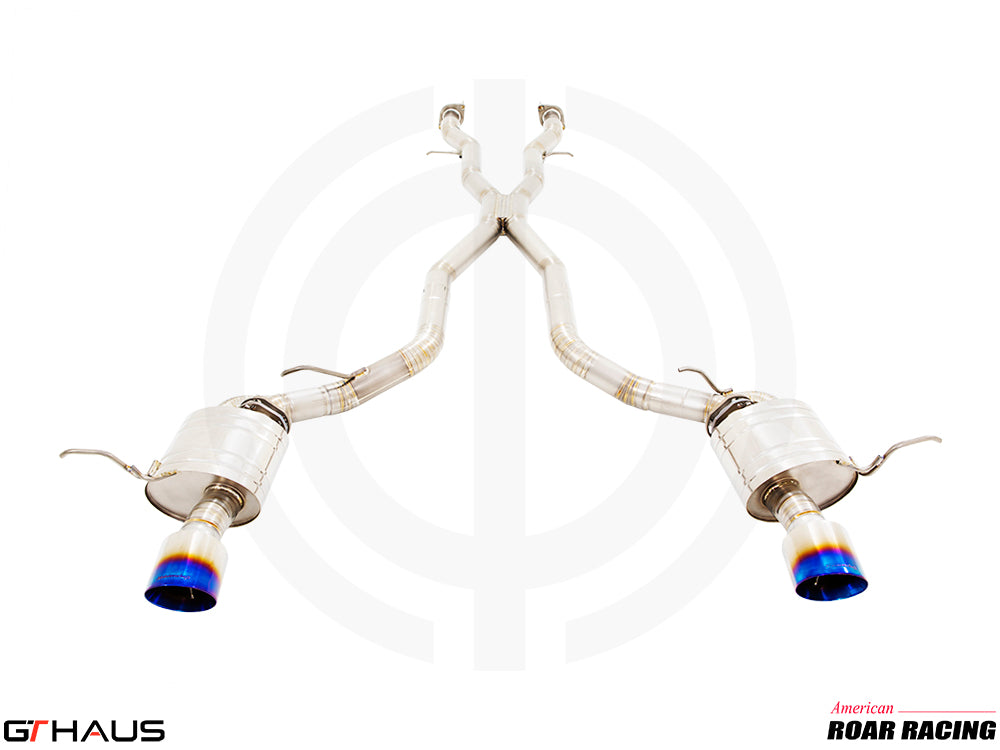 Premium exhaust system for 2012+ Jeep Grand Cherokee SRT8 featuring dual tips and stainless steel construction.