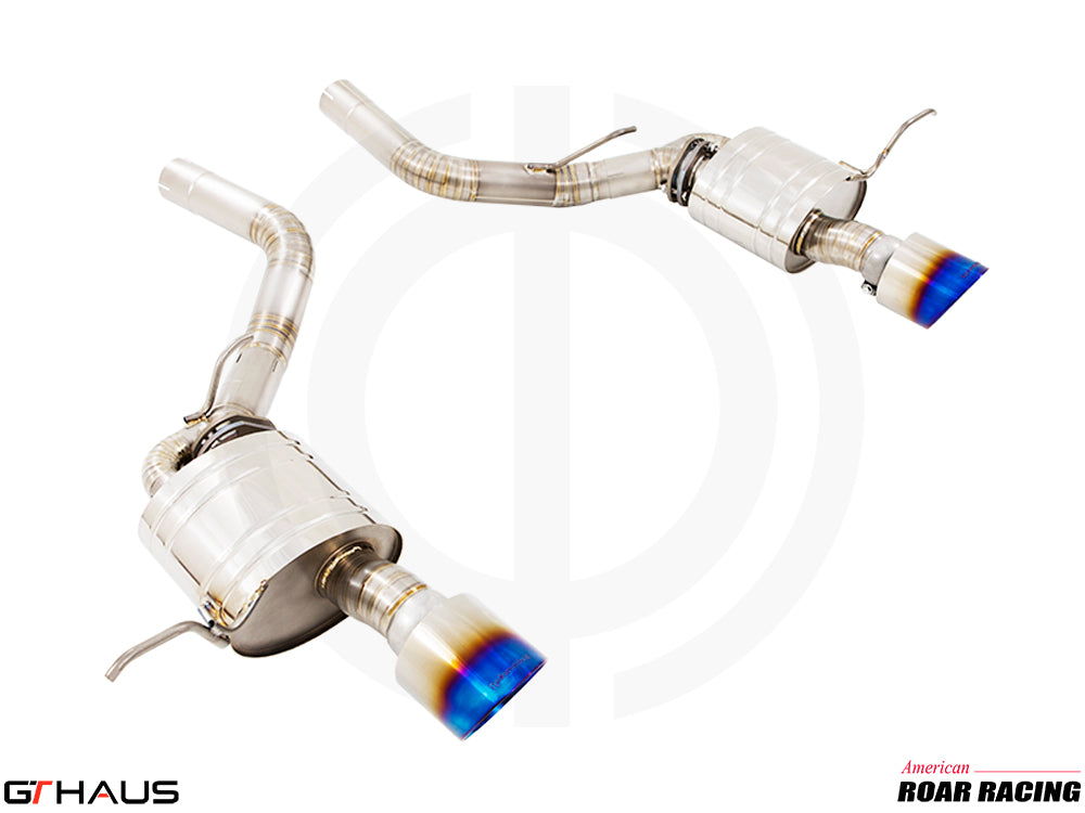 Performance exhaust system for 2012+ Jeep Grand Cherokee SRT8 featuring dual tips and stainless steel construction.