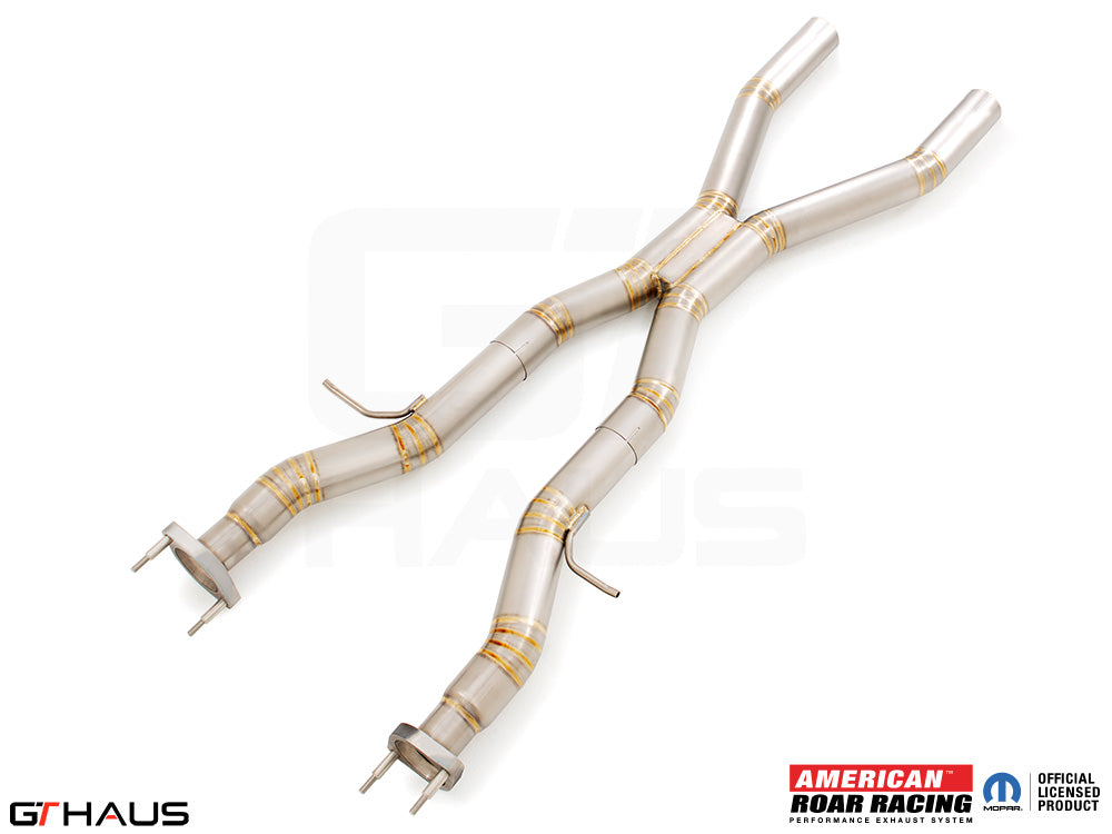 Catback X-Pipe resonator delete section for 2017+ Jeep Grand Cherokee SRT TrackHawk, made from high-quality stainless steel.