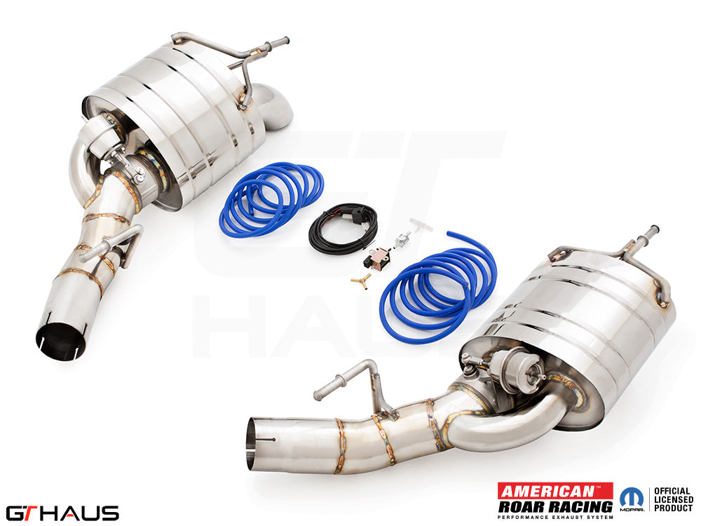 Premium performance exhaust system for 2020+ Jeep Wagoneer 3.0T V6, featuring stainless steel construction and electronic valve control.