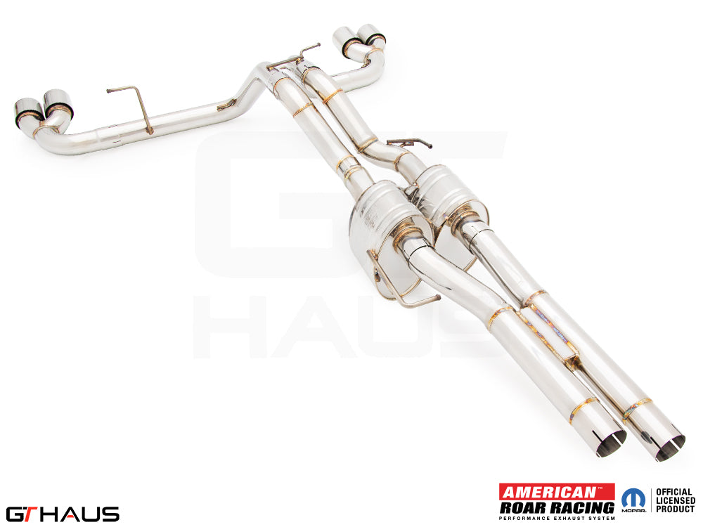 Premium stainless steel exhaust system for Jeep Wrangler JL 2018+ Rubicon 392 with 5.7 HEMI V8, enhancing performance and sound.