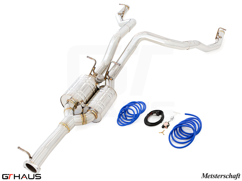 Premium exhaust system for 2019+ RAM 1500 with 5.7 HEMI V8, featuring stainless steel construction and electronic valve control.