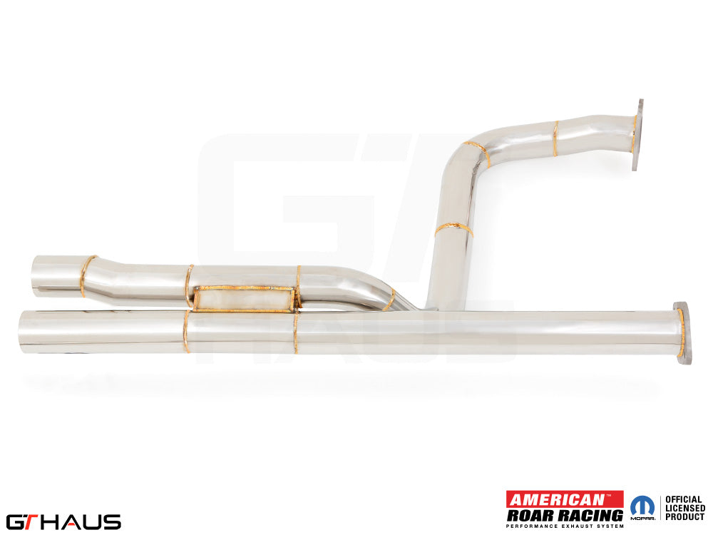 Premium RAM RHO V6T 2025+ AR Section 1 front pipe with 76mm piping and Velocity Chamber for enhanced performance.