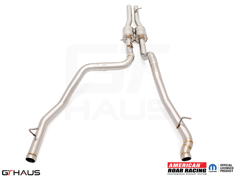 Premium performance exhaust system for RAM TRX 6.2L SC HEMI V8, featuring stainless steel construction and enhanced airflow.