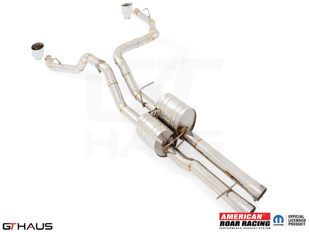 Premium exhaust system for RAM TRX 6.2L SC HEMI V8, featuring stainless steel construction and enhanced performance design.