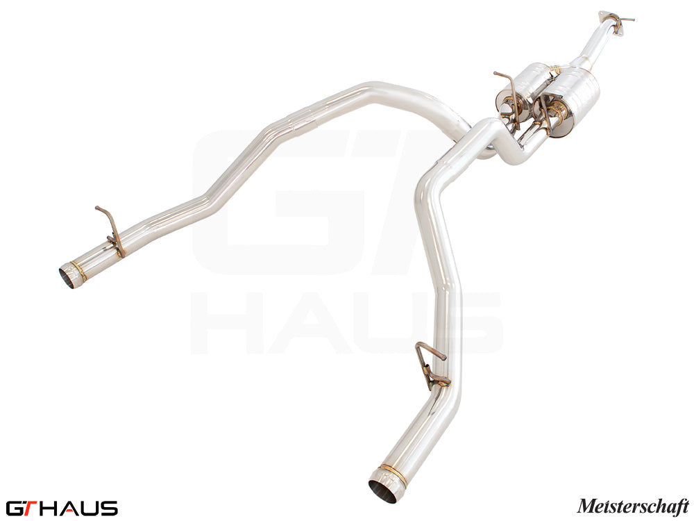 Premium performance exhaust system for 2019+ RAM 1500 with 5.7 HEMI V8, featuring stainless steel construction and enhanced sound.