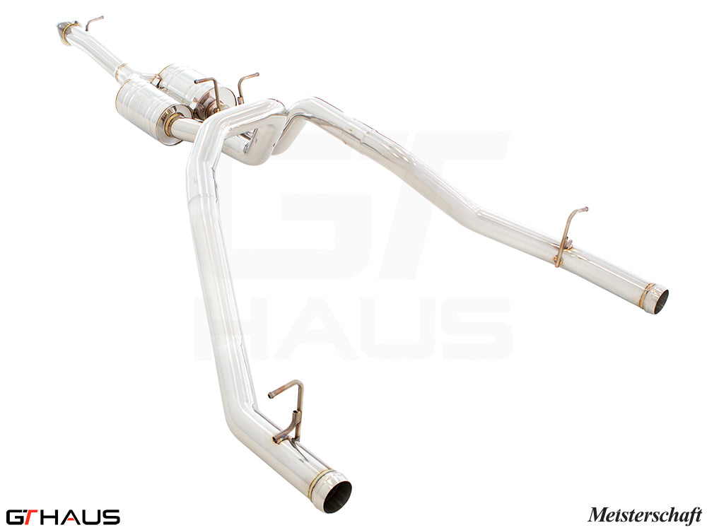 Premium performance exhaust system for 2019+ RAM 1500 with 5.7 HEMI V8, featuring stainless steel construction and enhanced sound.