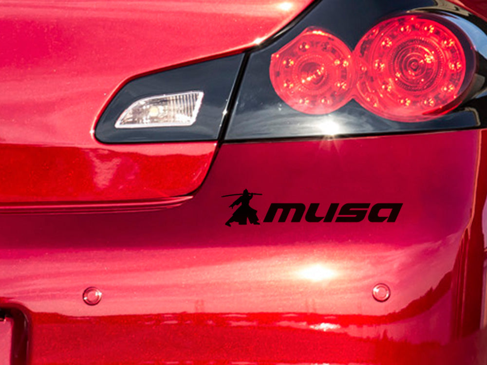 MUSA decal set with transparent background, featuring sleek design for automotive customization.