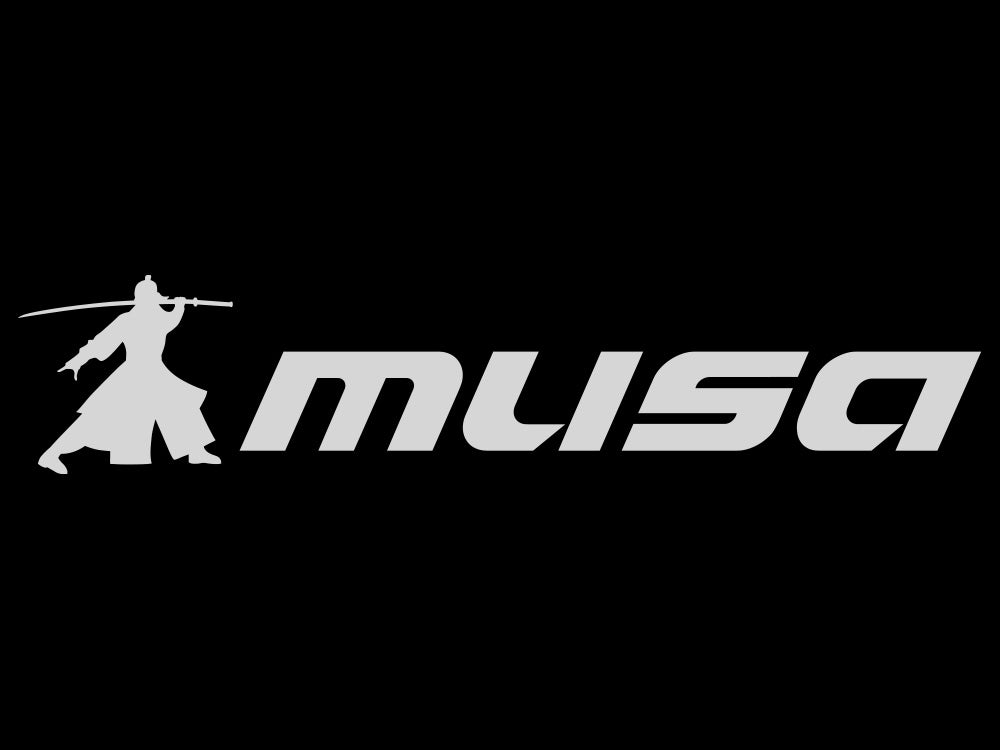 MUSA decal featuring a stylized warrior silhouette and bold text, designed for automotive enthusiasts.