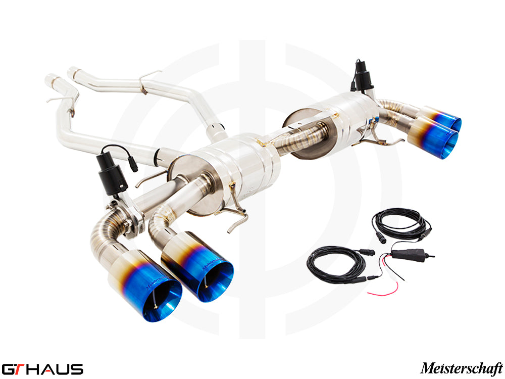 Premium performance exhaust system for Alfa Romeo Giulia Quadrifoglio, featuring stainless steel construction and electronic valve control.