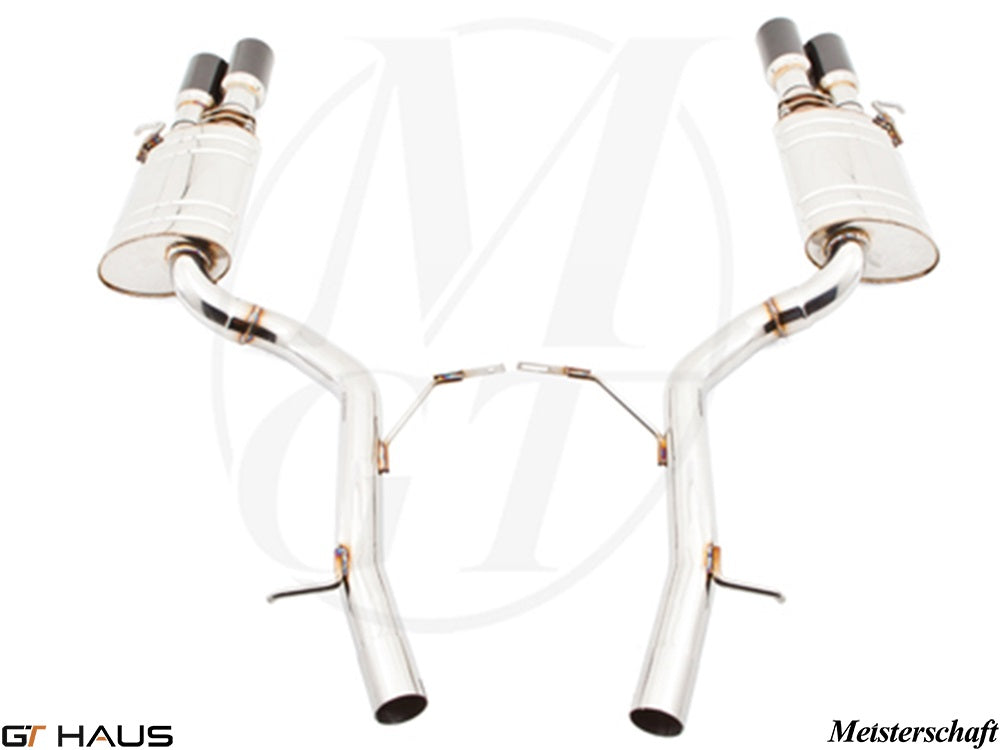 Premium exhaust system for Audi A8/S8 D3 V8 4.2 Quattro, featuring dual tips and stainless steel construction.