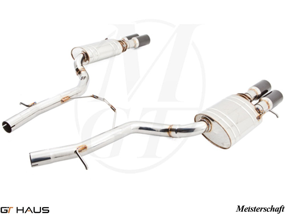 Premium exhaust system for Audi A8/S8 D3 V8 4.2 Quattro, featuring stainless steel construction and dual tips.
