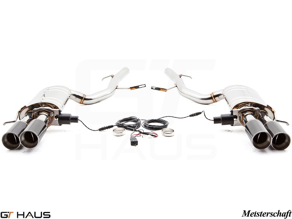 Premium performance exhaust system for Audi A8/S8 D3 W12 6.0L Quattro, featuring stainless steel construction and electronic valve control.