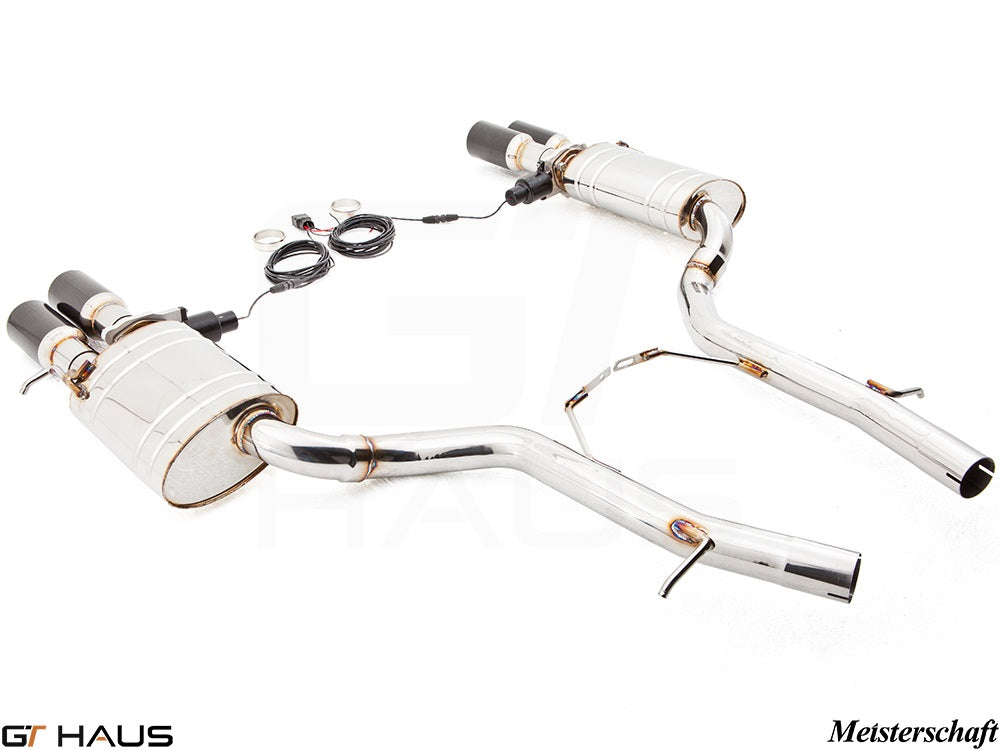 Premium exhaust system for Audi A8/S8 D3 W12 6.0L Quattro, featuring stainless steel construction and electronic valve control.